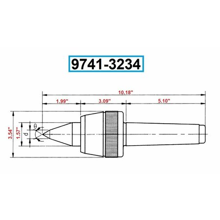 Hhip Harlingen MT5 Precision High Speed CNC A-Type Live Center 9741-3235